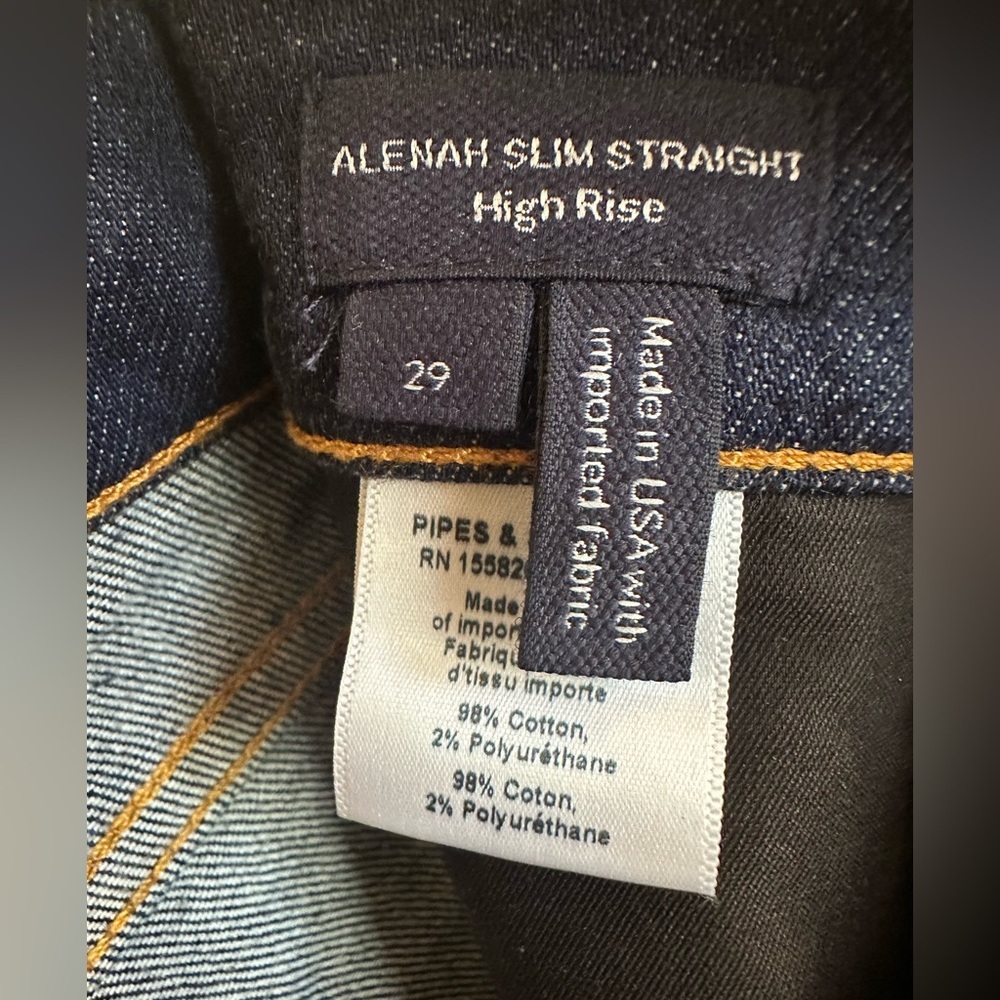 Veronica Beard Dark Denim Alenah Slim Straight High Rise Size 29 - Picture 10 of 10